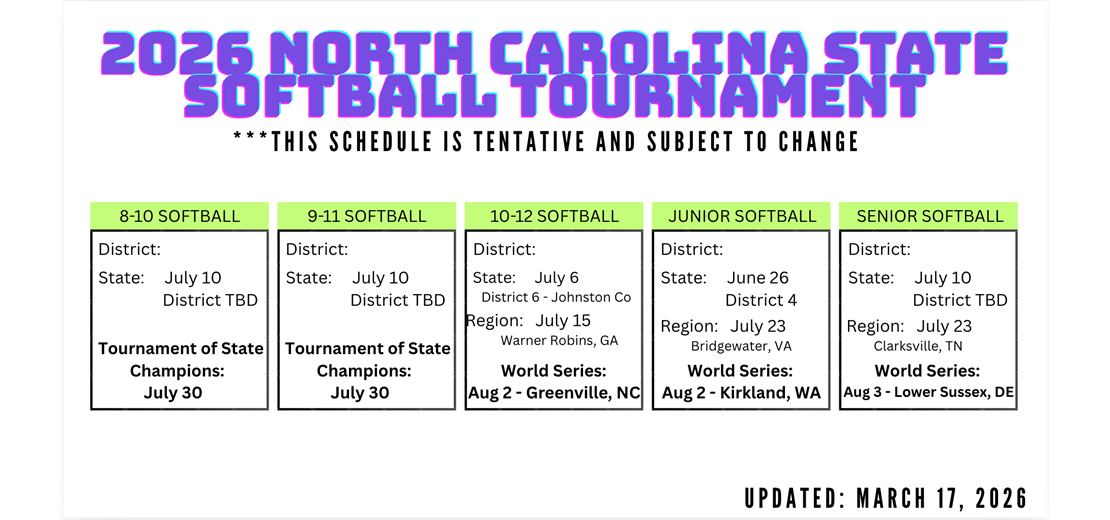 2026 State Softball Tournament Schedule
