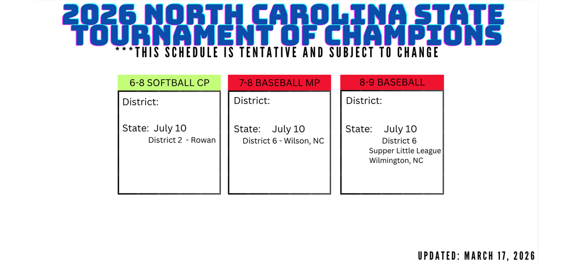 2026 State TOC Tournament Schedule
