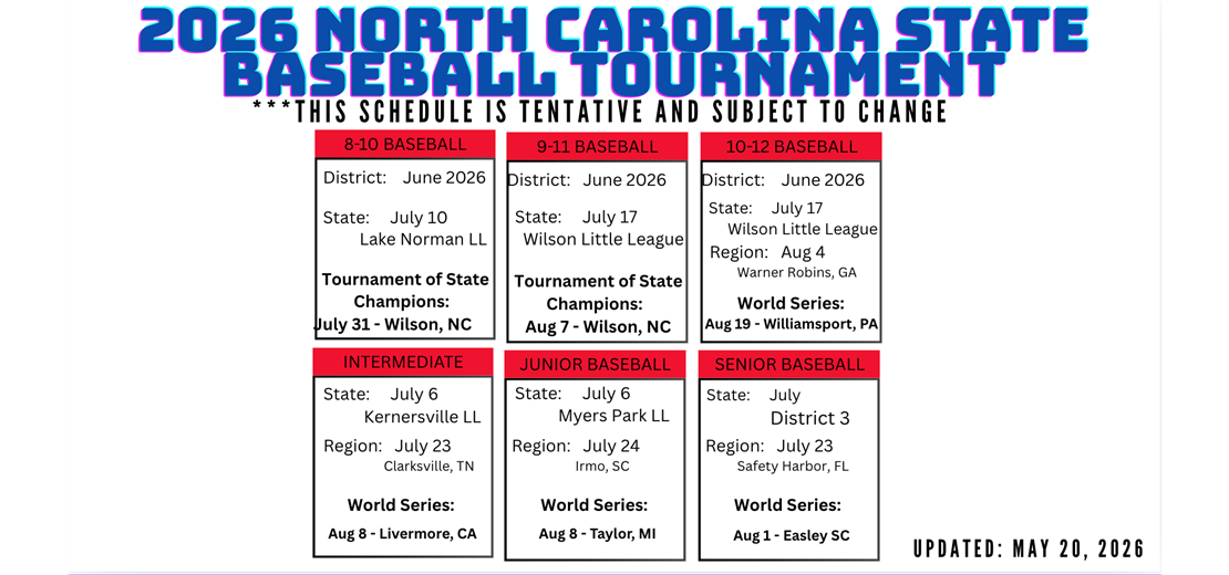2026 State Baseball Tournament Schedule